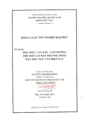 1293 đọc hiểu văn bản con đường đổi mới căn bản phương pháp dạy học ngữ văn hiện nay nguyễn thị diễm phúc luận văn đh quảng nam