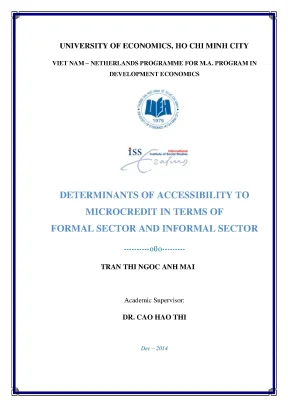 Luận văn determinants of accessibility to microcredit in term of formal sector and informal sector