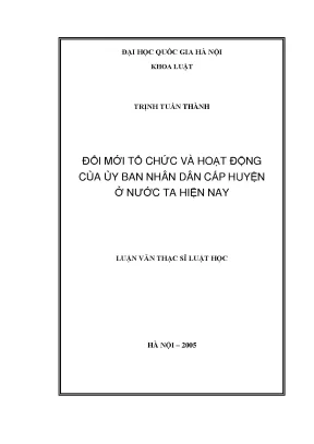 Đổi mới tổ chức và hoạt động của ubnd cấp huyện ở nước ta hiện nay