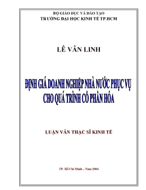 Luận văn định giá doanh nghiệp nhà nước phục vụ cho quá trình cổ phần hóa