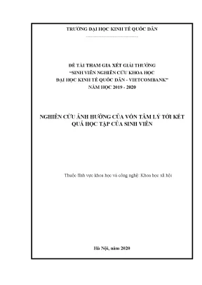Nghiên cứu ảnh hưởng của vốn tâm lý tới kết quả học tập của sinh viên