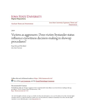 Victims as aggressors does victim bystander status influence eyewitness decision making in showup procedures