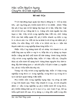 Giải pháp nâng cao chất lượng tín dụng hộ sản xuất tại nhnoptnt huyện sơn dương tỉnh tuyên quang