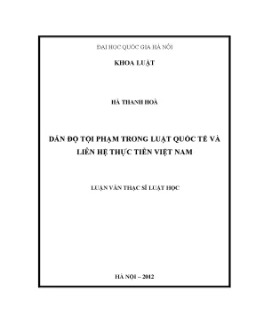 Dẫn độ tội phạm trong luật quốc tế và liên hệ thực tiễn việt nam