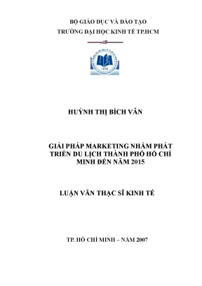 Luận văn giải pháp marketing nhằm phát triển du lịch thành phố hồ chí minh đến năm 2015