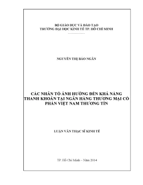 Luận văn các nhân tố ảnh hưởng đến khả năng thanh khoản ngân hàng thương mại cổ phần việt nam thương tín