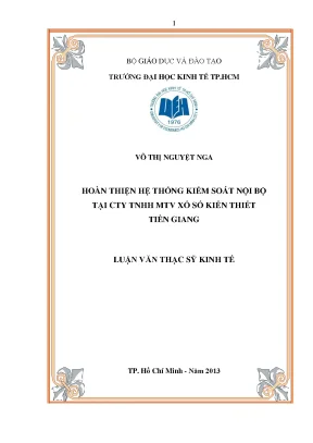 Luận văn hoàn thiện hệ thống kiểm soát nội bộ tại công ty tnhh mtv xổ số kiến thiết tiền giang