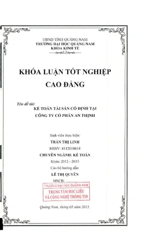 1106 kế toán tài sản cố định tại công ty cổ phần an thịnh trần thị linh luận văn đh quảng nam
