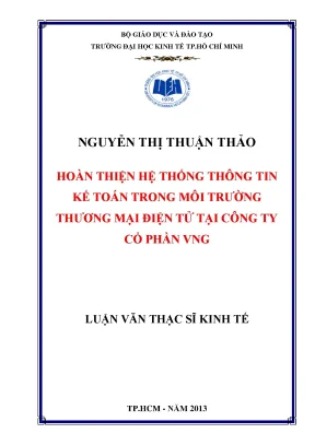 Luận văn hoàn thiện hệ thống thông tin kế toán trong môi trường thương mại điện tử tại công cổ phần vng