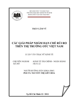 Luận văn các giải pháp nhằm hạn chế rủi ro trên thị trường otc việt nam