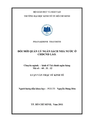 Luận văn đổi mới quản lý ngân sách nhà nước ở cộng hòa dân chủ nhân dân lào luận văn thạc sĩ