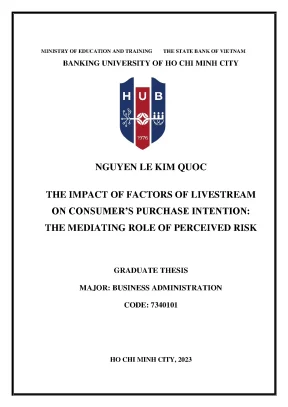 The impact of factors of livestream on consumers purchase intention the mediating rote of perceived risk