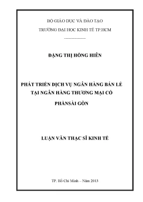 Luận văn phát triển dịch vụ ngân hàng bán lẻ tại ngân hàng thương mại cổ phần sài gòn