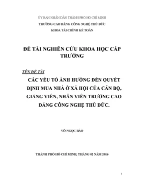 047 các yếu tố ảnh hưởng đến quyết định mua nhà ở xã hội của cán bộ giảng viên nhân viên trường cao đẳng công nghệ thủ đức nghiên cứu khoa học