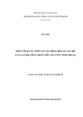 Luận văn thạc sĩ quản lý kinh tế phân tích các nhân tố tác động đến sự gắn bó của cán bộ công nhân viên tại vnpt ninh thuận