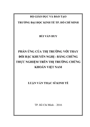 Luận văn phản ứng của thị trường với thay đổi bậc khuyến nghị bằng chứng thực nghiệm trên thị trường chứng khoán việt nam