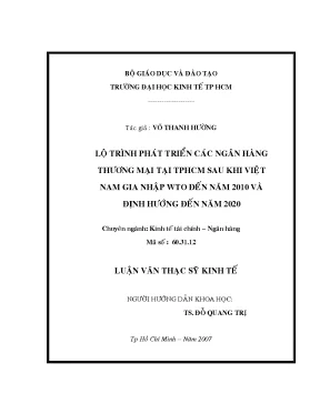 Luận văn lộ trình phát triển các ngân hàng thương mại tại tphcm sau khi việt nam gia nhập wto đến năm 2010 và định hướng đến năm 2020