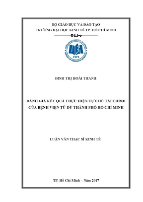 Luận văn đánh giá kết quả thực hiện tự chủ tài chính của bệnh viện từ dũ thành phố hồ chí minh