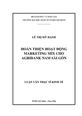 Luận văn hoàn thiện hoạt động marketing mix cho agribank nam sài gòn