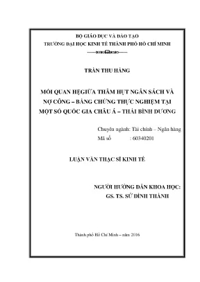 Luận văn mối quan hệ giữa thâm hụt ngân sách và nợ công bằng chứng thực nghiệm tại một số quốc gia châu á thái bình dương