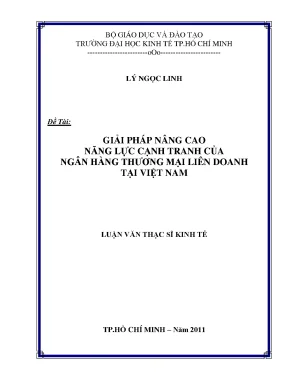 Luận văn giải pháp nâng cao năng lực cạnh tranh của ngân hàng thương mại liên doanh tại việt nam