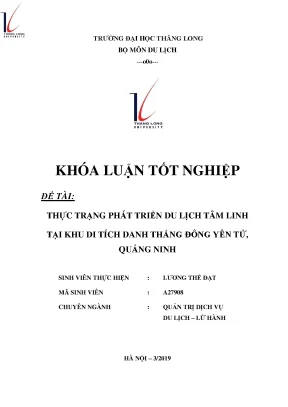 Thực trạng phát triển du lịch tâm linh tại khu di tích danh lam thắng cảnh đông yên tử quảng ninh