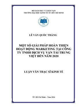 Luận văn một số giải pháp hoàn thiện hoạt động marketing tại công ty tnhh dịch vụ vận tải trung việt đến năm 2020