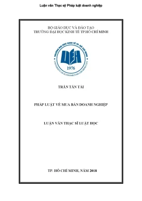 Luận văn thạc sĩ pháp luật doanh nghiệp pháp luật về mua bán doanh nghiệp watermark