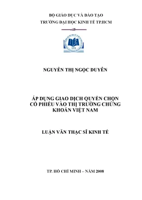 Luận văn áp dụng quyền chọn cổ phiếu vào thị trường chứng khoán việt nam
