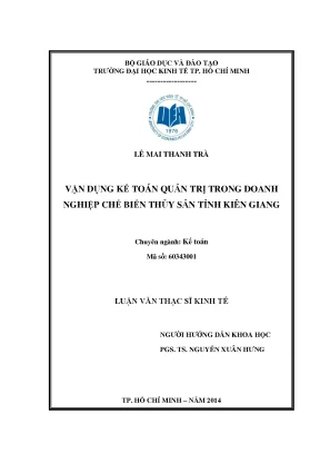 Luận văn vận dụng kế toán quản trị trong doanh nghiệp chế biến thủy sản tỉnh kiên giang