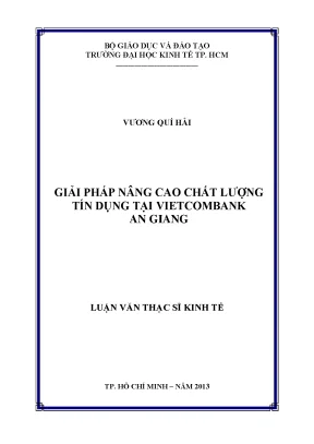 Luận văn giải pháp nâng cao chất lượng tín dụng tại vietcombank an giang