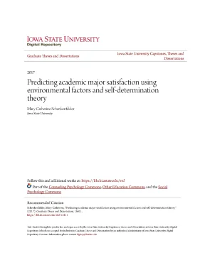 Predicting academic major satisfaction using environmental factors and self determination theory