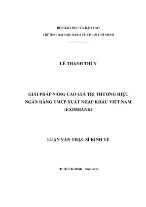 Luận văn giải pháp nâng cao giá trị thương hiệu ngân hàng thương mại cổ phần xuất nhập khẩu việt nam eximbank