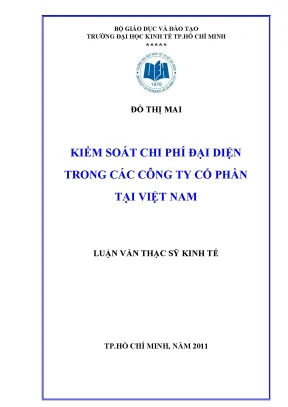 Luận văn kiểm soát chi phí đại diện trong các công ty cổ phần tại việt nam