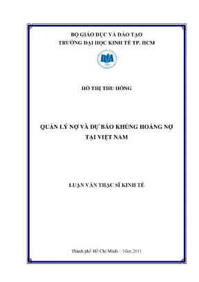 Luận văn quản lý nợ và dự báo khủng hoảng nợ tại việt nam