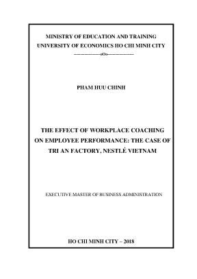 Luận văn the effect of workplace coaching on employee performance the case of tri an factory nestlé vietnam