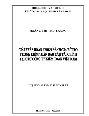 Luận văn giải pháp hoàn thiện đánh giá rủi ro trong kiểm toán báo cáo tài chính tại các công ty kiểm toán việt nam