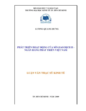 Luận văn phát triển hoạt động của sở giao dịch ii ngân hàng phát triển việt nam