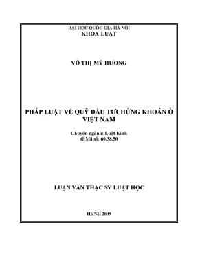 Pháp luật về quỹ đầu tư chứng khoán ở việt nam