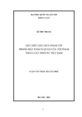 Dấu hiệu hậu quả phạm tội trong mặt khách quan của tội phạm theo luật hình sự việt nam