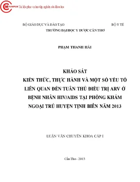 2674 khảo sát kiến thức thực hành và một số yếu tố liên quan đến tuân thủ điều trị arv ở bệnh nhân hi