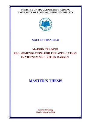 Luận văn margin trading recommendations for the application in vietnam securities market