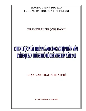 Luận văn chiến lược phát triển ngành công nghiệp phần mềm trên địa bàn thành phố hồ chí minh đến năm 2010