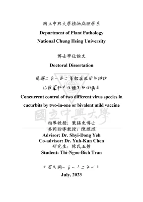 Luận án tiến sĩ concurrent control of two different virus species in cucurbits by two in one or bivalent mild vaccine