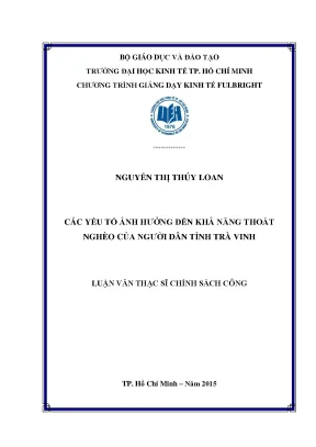 Luận văn các yếu tố ảnh hưởng đến khả năng thoát nghèo của người dân tỉnh trà vinh