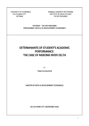 Luận văn determinants of students academic performance the case of mekong river data