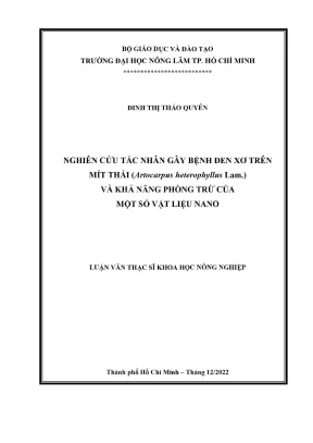 Luận văn thạc sĩ bảo vệ thực vật nghiên cứu tác nhân gây bệnh đen xơ trên mít thái srtocarpus heterophyllus lam và khả năng phòng trừ của một số vật liệu nano
