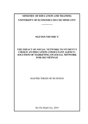 Luận văn the impact of social network to students choice an education consultant agency solution of marketing on social network for osi vietnam