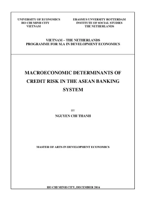 Luận văn macro economic determinants of credit risks in the asean banking system