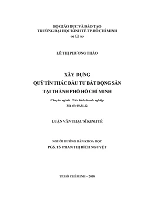 Luận văn xây dựng quỹ tín thác đầu tư bất động sản tại thành phố hồ chí minh